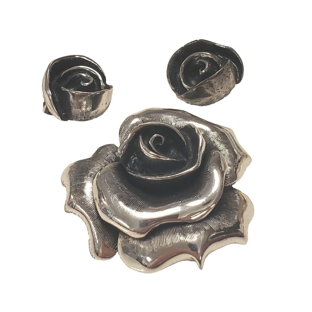 Vintage TORTOLANI Brooch & Clip Earring Set